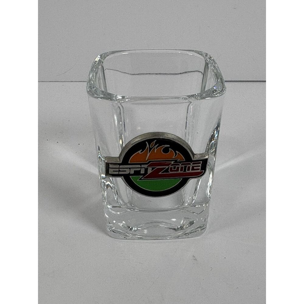 Disney ESPN Zone Pewter Logo Square Shot Glass 2001 Sports Barware